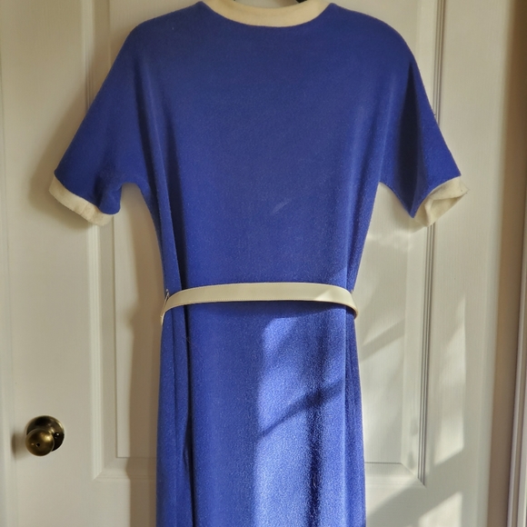 VTG LESLIE FAY ORIGINAL TERRY CLOTH DRESS PURPLE - Picture 4 of 8